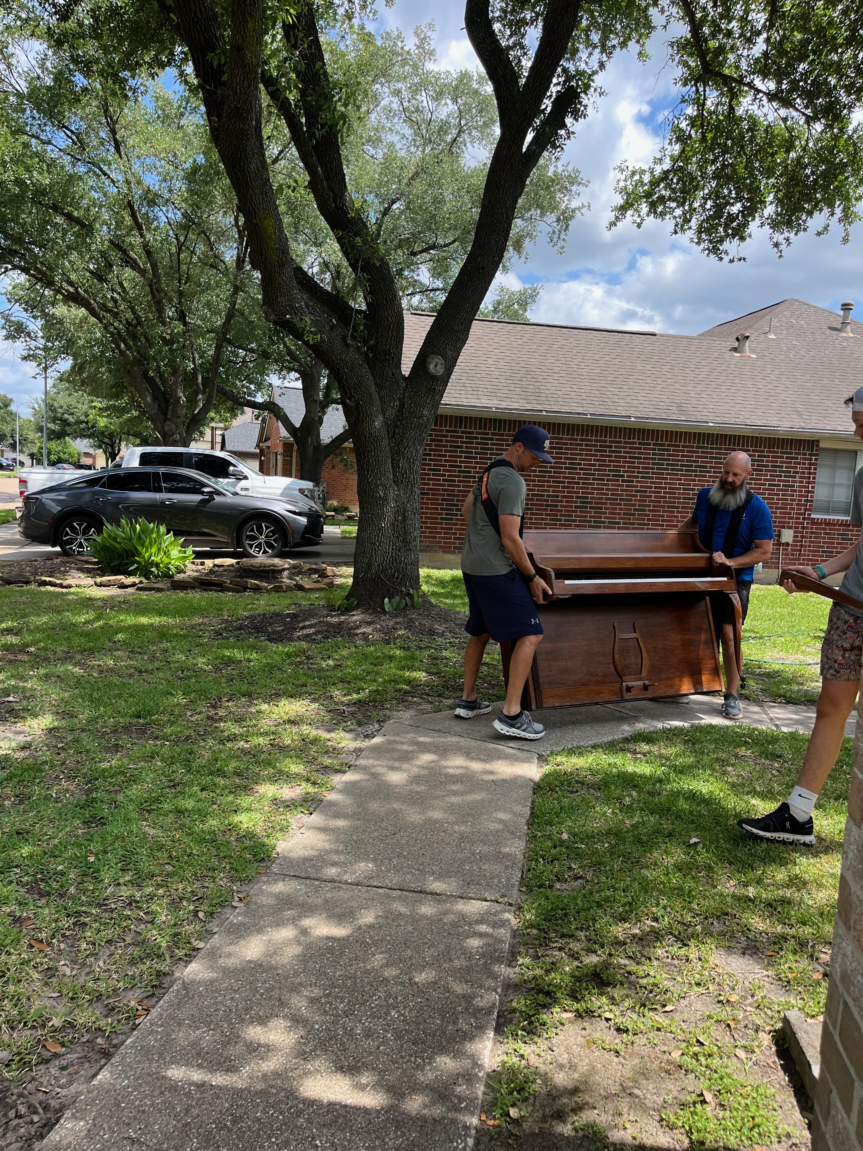 Piano Removal in Cypress, TX in progress